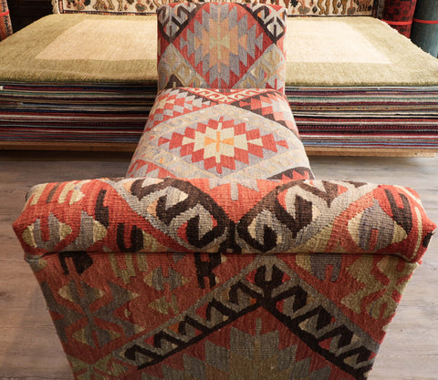 Handmade Turkish kilim Windsor Bench seat - 309483