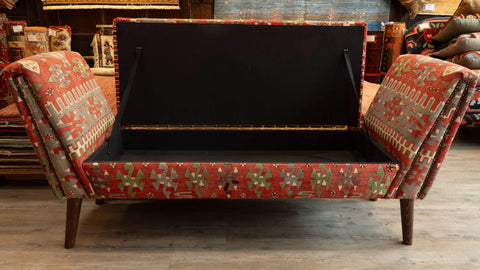 Handmade Turkish kilim Balmoral Bench storage seat - 309500