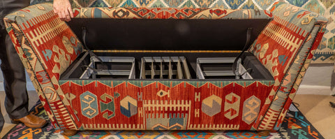 Handmade Turkish kilim Bespoke Balmoral storage seat - 309500LF