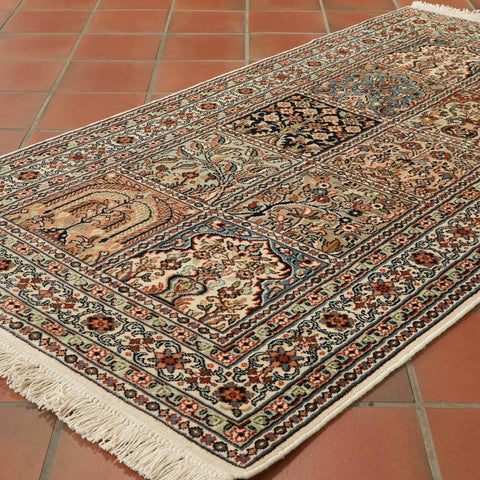 Handmade fine Kashmir silk rug - 309519