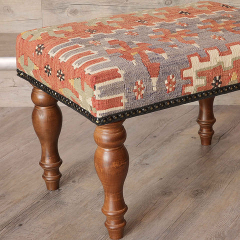 Medium Turkish kilim covered stool - 309524