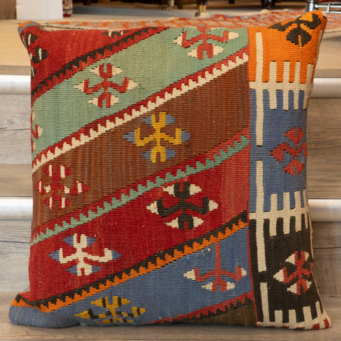 Large Handmade Turkish kilim cushion - 309673-A