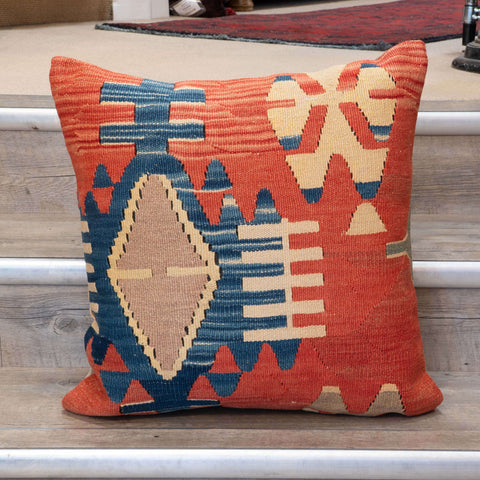 Large Handmade Turkish kilim cushion - 309673-AB