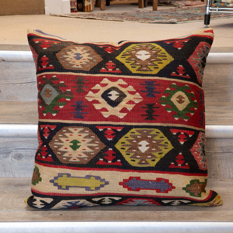 Large Handmade Turkish kilim cushion - 309673-AF
