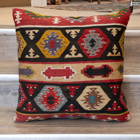 Large Handmade Turkish kilim cushion - 309673-AJ