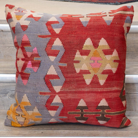 Large Handmade Turkish kilim cushion - 309673-L