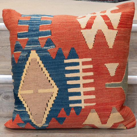 Large Handmade Turkish kilim cushion - 309673-N