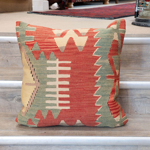 Large Handmade Turkish kilim cushion - 309673-S