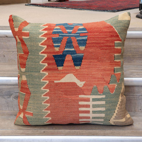Large Handmade Turkish kilim cushion - 309673-U