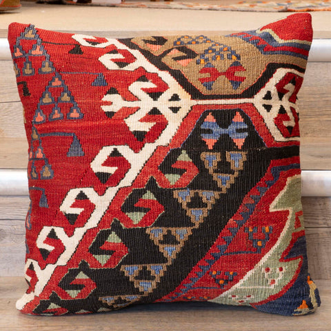 Small Handmade Turkish kilim cushion -309674-DA