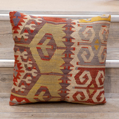 Small Handmade Turkish kilim cushion - 309674-AB