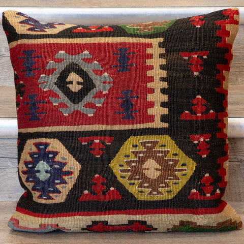 Small Handmade Turkish kilim cushion -309674-AX