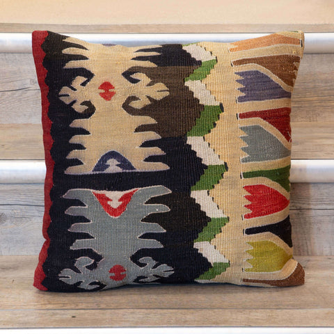 Small Handmade Turkish kilim cushion -309674-AZ
