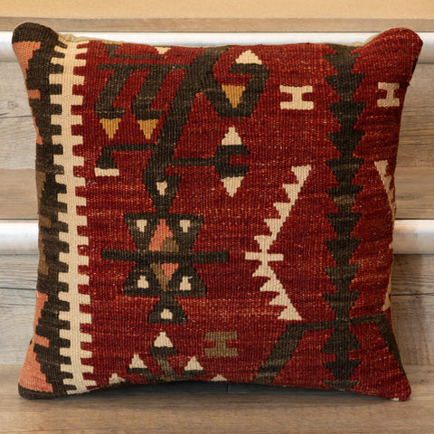 Small Handmade Turkish kilim cushion - 309674-B