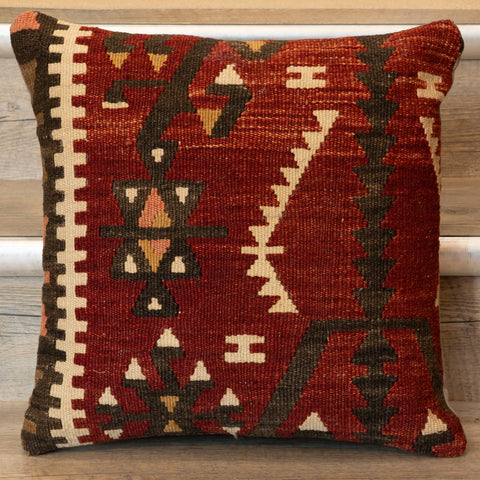 Small Handmade Turkish kilim cushion - 309674-H