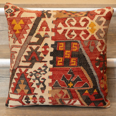 Small Handmade Turkish kilim cushion - 309674-J