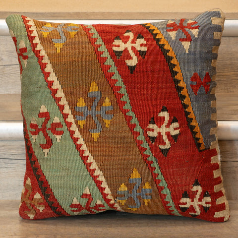 Small Handmade Turkish kilim cushion - 309674-O