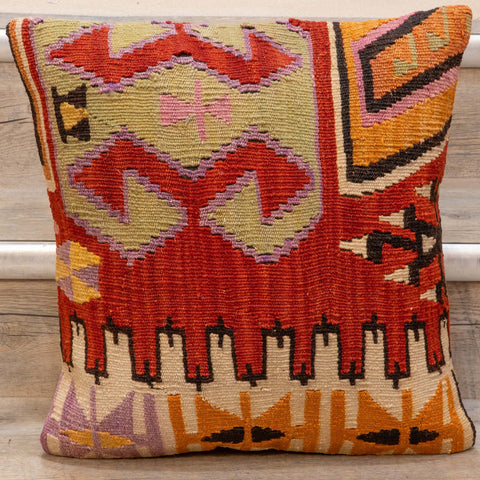 Small Handmade Turkish kilim cushion - 309674-S