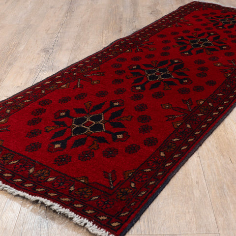 Handmade Afghan Khal Mohammadi short runner - 309785