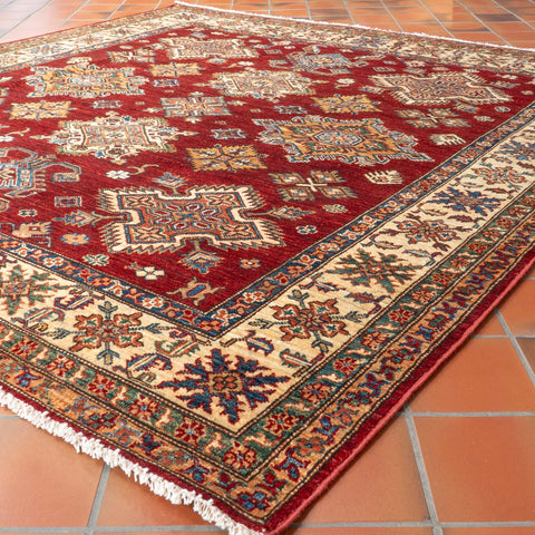 Handmade Fine Afghan Kazak square rug - 309879