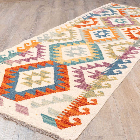 Handmade Afghan Kilim short runner - 310205