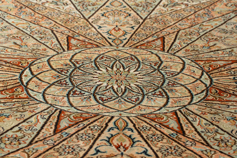 Handmade fine Kashmir silk rug - 310355