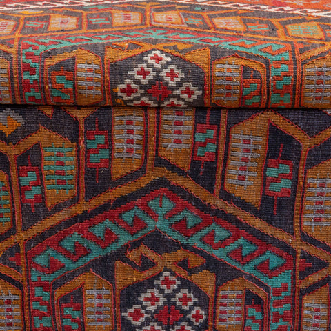Antique Kilim covered blanket chest - 310393-A