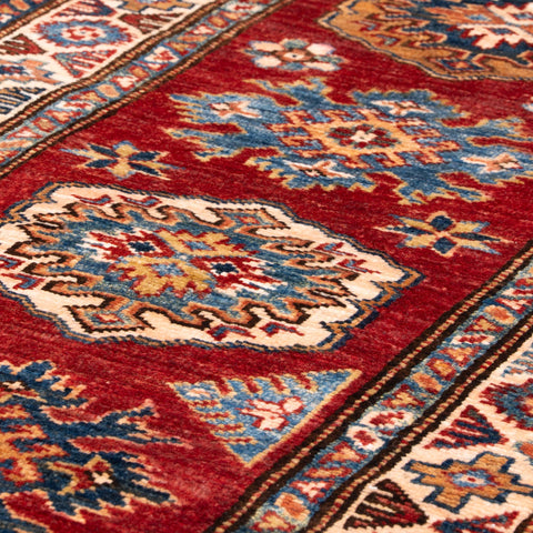 Handmade fine Afghan Kazak short runner - 310397