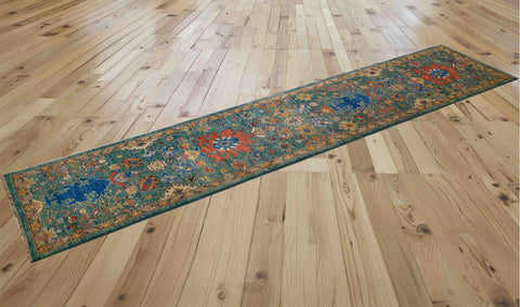 Handmade Afghan Seljuk long runner - 390000-519