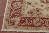 The pile on this Afghan Ziegler runner is 100% wool which has been woven on to a cotton foundation.