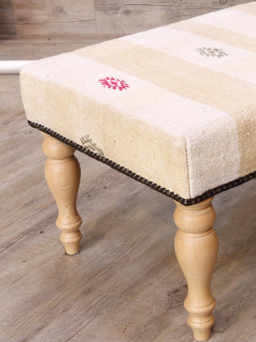 Medium Turkish kilim covered stool - 284893