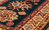 here you can see the amount of variance of colours found in this Afghan Kazak runner