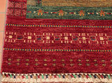 Nomad and Loribaft rugs feature fun tassels on the end of the construction, as well as sometimes appearing with barber-pole edging similar to Nomadic Qashqai rugs