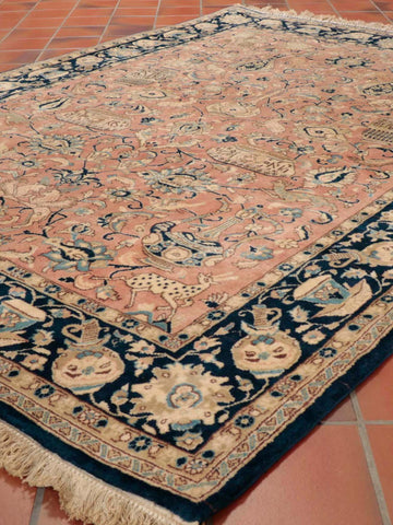 Fine handmade Oriental Qum wool and silk rug - 29525591