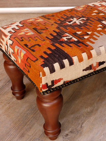 Medium Turkish kilim covered stool - 306822
