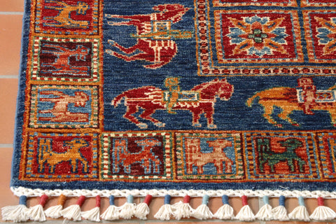 Handmade fine Afghan Samarkand runner - 307076