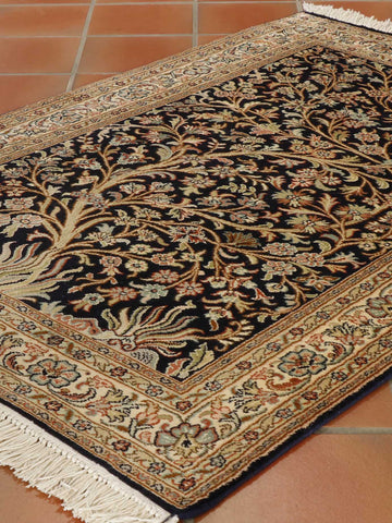 Handmade extra fine Kashmir silk rug - 307280