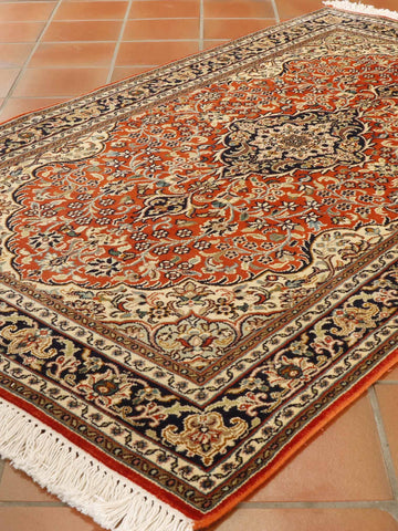Handmade fine Kashmir silk rug - 307305