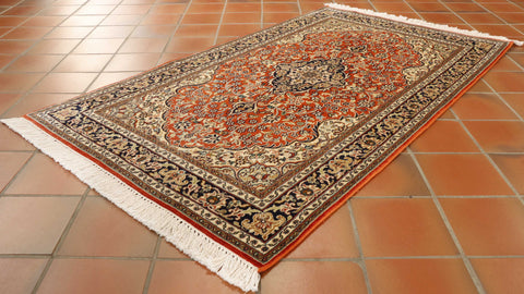 Handmade fine Kashmir silk rug - 307305