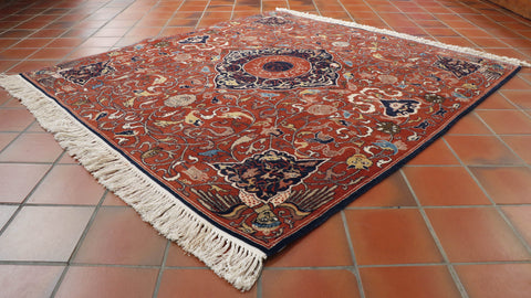 Fine handmade Kashmir wool and silk rug - 307654