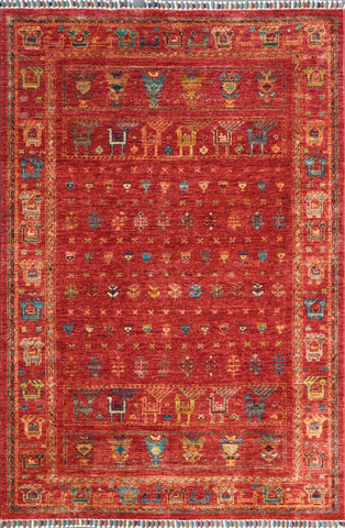 Handmade fine Afghan Samarkand rug - ENR308199