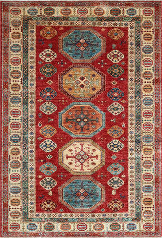 Handmade extra fine Afghan Kazak rug - ENR308260