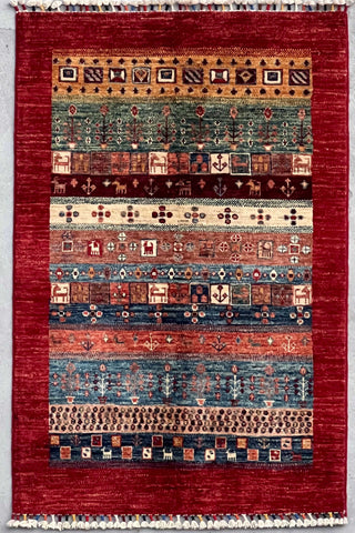 Handmade Afghan Kharjeen rug - ENR308322