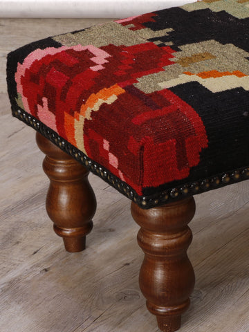 Small handmade Moldovan kilim stool - 308589
