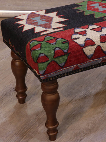 Medium Turkish kilim covered stool - 308678