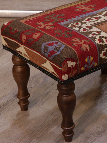 Medium Turkish kilim covered stool - 308680