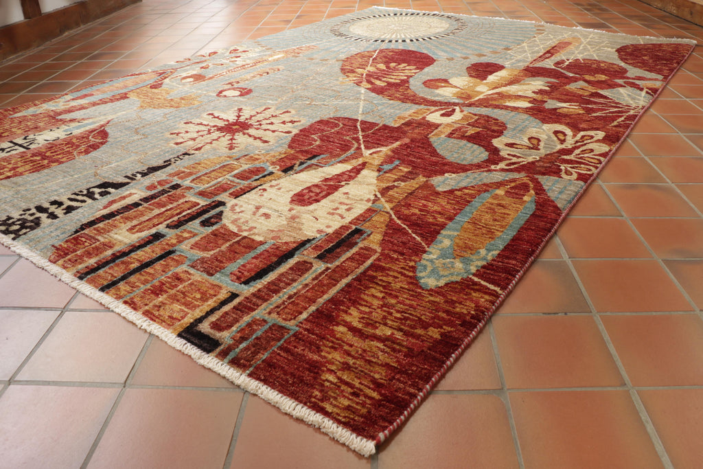 Handmade Fine Afghan Abstract rug - 308948